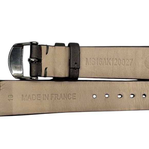 Genuine Michele 16mm Grey Saffiano Leather Strap Band EUC main image 6